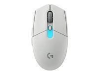 Myš - hranie - optická - 6 tlačidiel - bezdrôtová - 2,4 GHz, Bluetooth - prijímač USB Logitech LIGHTSPEED - biela