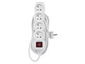 Predlžovací kábel EMOS P1415 / 5 m / 4 zásuvky / s vypínačom / biely / PVC / 1 mm2