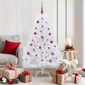 vidaXL Umelý Sklápací Vianočný Stromček Biela 150 cm PVC a oceľ