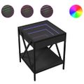 vidaXL Nočný stolík s nekonečnými LED čierny 40x40x49 cm