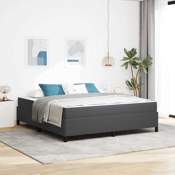 vidaXL Rám postele s matracmi Tmavo šedá 180 x 200 cm látka