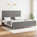 vidaXL Posteľ bez matraca tmavosivá 160x200 cm látka