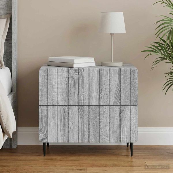 vidaXL Nočný stolík Sivá sonoma 62 x 34,5 x 49,5 cm Kompozitné drevo