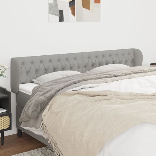 vidaXL Čelo postele so záhybmi bledosivé 183x23x78/88 cm látka