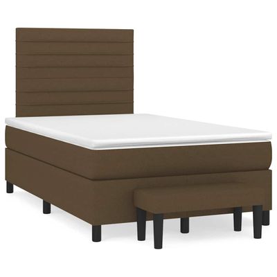 vidaXL Boxspring posteľ s matracom tmavohnedá 120x190 cm látka