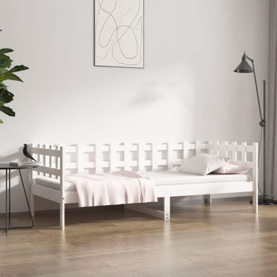 vidaXL Denná posteľ s matracom biela 90x190 cm masívna borovica