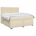 vidaXL Posteľ boxspring s matracom Krémová 140 x 200 cm Látka