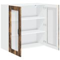 vidaXL Nástenný sklenený kabinet LUCCA Dymový dub 80 x 31 x 80 cm