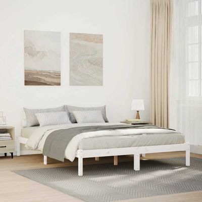 vidaXL Extra dlhá posteľ bez matraca biela 140x220 cm masívna borovica