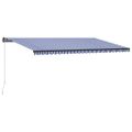 vidaXL Ručne zaťahovacia markíza s LED 600x300 cm modro-biela