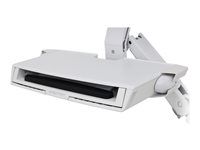 Montážna sada (držiak CPU, zásuvka na klávesnicu, držiak monitora) - pre LCD displej / PC vybavenie - malý držiak CPU - hliník, vysoko kvalitný plast - biela - veľkosť obrazovky: až 24"