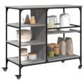 vidaXL Kuchynský vozík sivý sonoma 100x45x89,5 cm kompozitné drevo