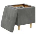 vidaXL Ottoman s Úložným Priestorom Tmavo šedá 40 x 40 x 45 cm Zamat