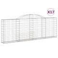 vidaXL Oblúkové gabiónové koše 17 ks 300x30x100/120cm pozinkov. železo