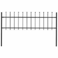 vidaXL Záhradný plot Woerden s vrchnou časťou v tvare oštepu, oceľový 170x60 cm, čierny