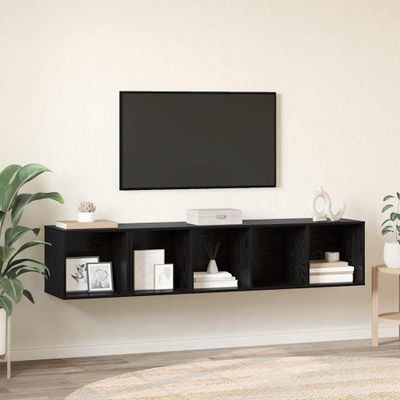vidaXL Sada televíznych stolíkov 2 pcs Čierny dub Kompozitné drevo