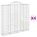 vidaXL Oblúkové gabiónové koše 4ks 200x30x180/200cm pozinkované železo