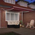 vidaXL Automaticky zaťahovacia markíza s LED vínová 300x250 cm
