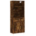 vidaXL Vysoká skrinka dymový dub 69,5x34x180 cm spracované drevo