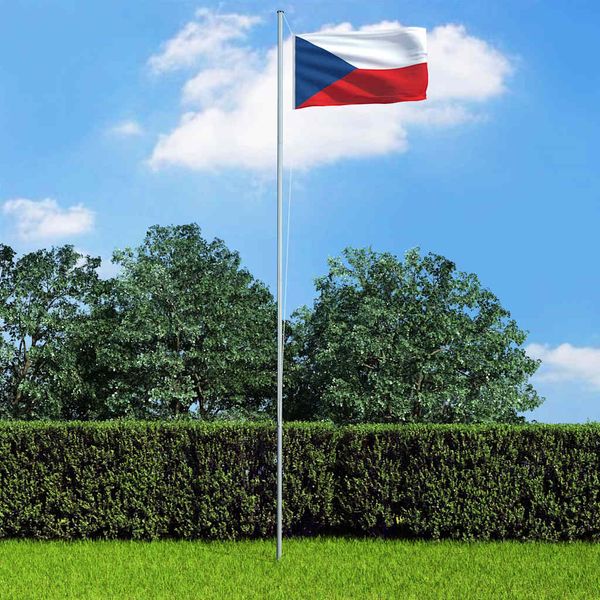 vidaXL Česká vlajka a stĺp 6,2 m hliníkový