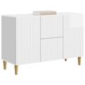 vidaXL Servírovacia skriňa Biela s vysokým leskom 89 x 34,5 x 60 cm