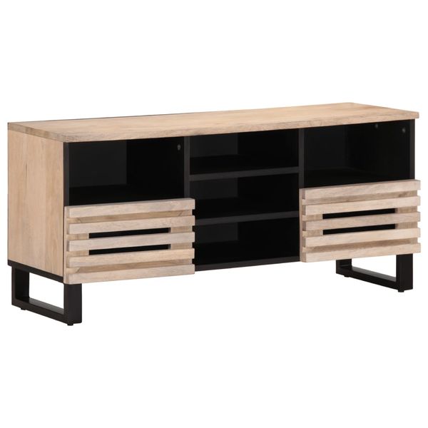 vidaXL TV skrinka 100x34x46 cm, mangový masív