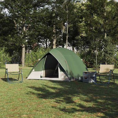 vidaXL Kempingový stan so strechou Zelená 275 x 230 x 140 cm taft