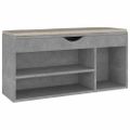 vidaXL Lavica na topánky+podložka, betónovo sivá 104x30x49 cm