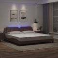 vidaXL Rám postele s LED bez matraca Zadar hnedý 200x200 cm