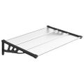 vidaXL Vchodová strieška čierna a priehľadná 122x90cm polykarbonát