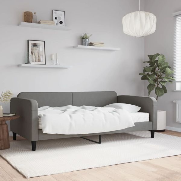 vidaXL Denná posteľ s matracom tmavosivá 100x200 cm látka
