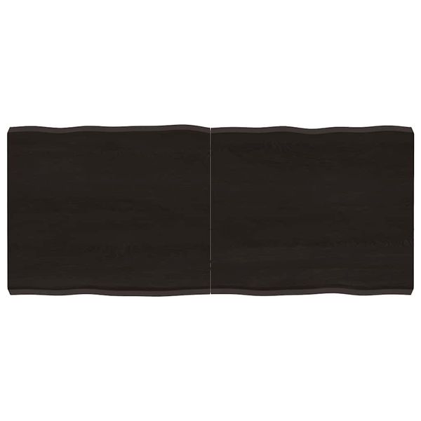 vidaXL Stolová doska tmavohnedá 140x60x(2-6)cm ošetrený masív hrany