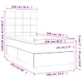 vidaXL Posteľný rám boxsping s matracom tmavozelený 100x200 cm zamat