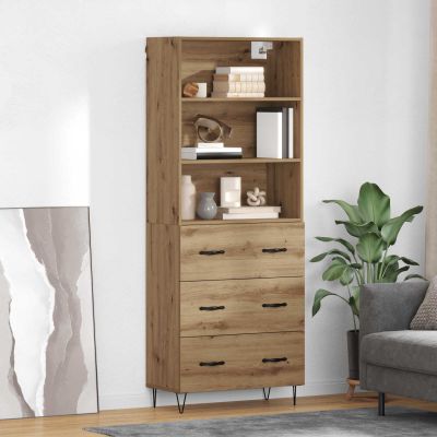vidaXL Highboard so zásuvkou 2 pcs Remeselný dub Kompozitné drevo
