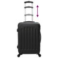 vidaXL Kufor so zámkom 3 ks Čierna 50 x 31 x 78 cm ABS plast