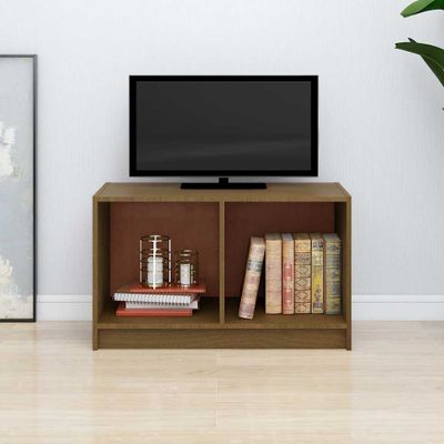 vidaXL TV skrinka medovo-hnedá 70x33x42 cm masívne borovicové drevo