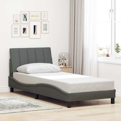 vidaXL Rám postele bez matraca Hanko tmavosivá 80x200 cm látka