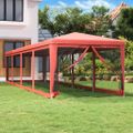 vidaXL Párty stan s 10 sieťkovanými bočnými stenami červený 3x12m HDPE