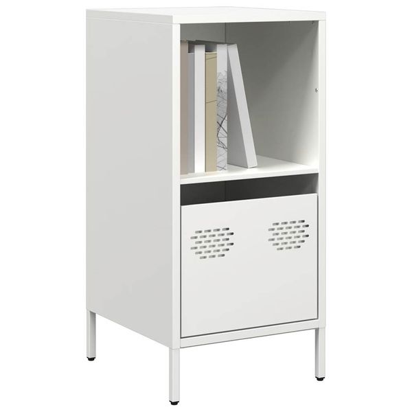 vidaXL Komoda biela 35x39x73,5 cm oceľ valcovaná za studena
