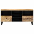 vidaXL TV skrinka 100x33x46 cm, mangový masív