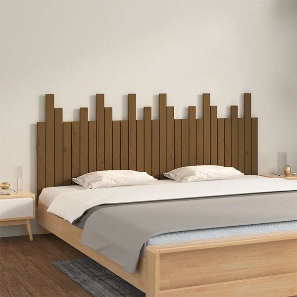 vidaXL Nástenné čelo postele medovohnedé 185x3x80 cm masívna borovica