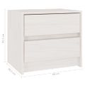 vidaXL Nočné stolíky 2 ks biele 40x30,5x35,5 cm borovicový masív
