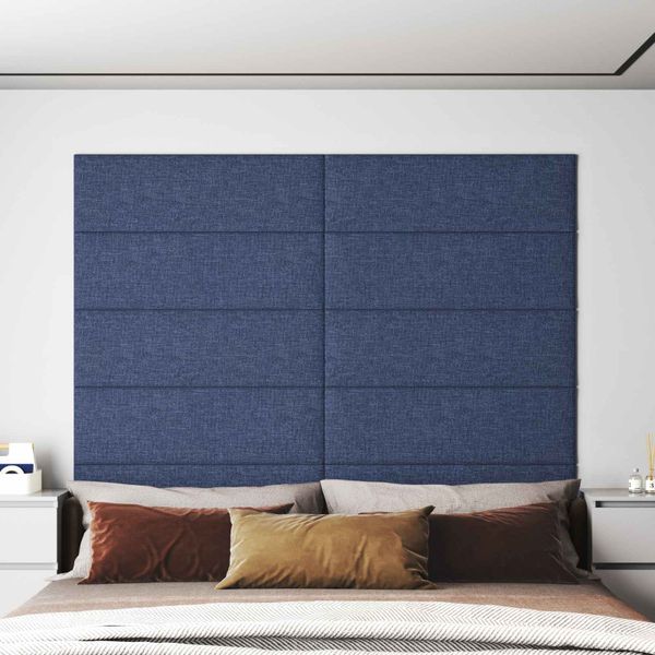 vidaXL Nástenný čelník 12 pcs 90 x 30 cm Modrá látka