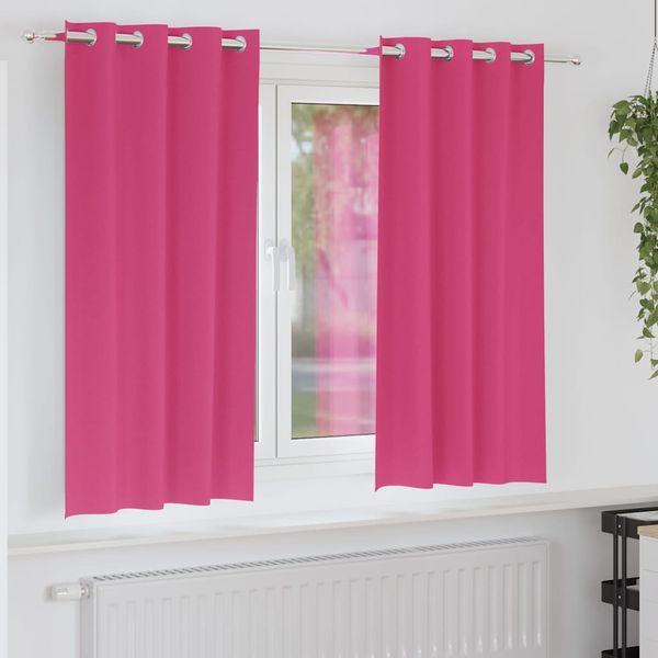 vidaXL Záclony na zatemnenie s krúžkami 2 pcs Jasná ružová