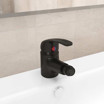 vidaXL Kúpeľňová batéria na bidet čierna 13x12 cm
