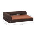 vidaXL Ergonomický matrac pre psa 90x64 cm ľanový vzhľad flís hnedý