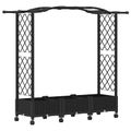 vidaXL Vyvýšený záhon s mriežkou a strechou Čierna 169 x 40 x 129 cm
