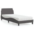 vidaXL Posteľ s matracom Dover sivá 90x200 cm umelá koža