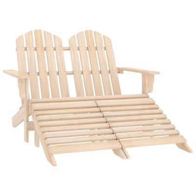vidaXL 2-miestna záhradná stolička a taburetka Adirondack jedľa