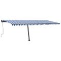 vidaXL Stojaca ručne zaťahovacia markíza 600x300 cm modro-biela